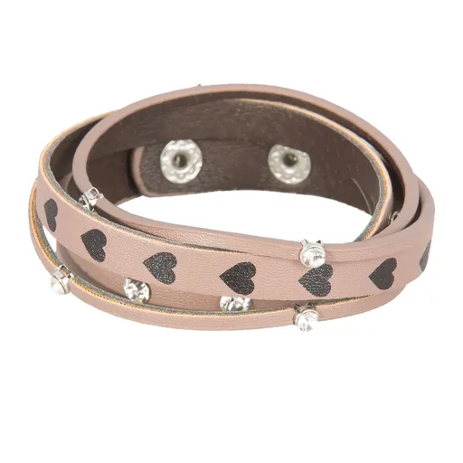 Béžový náramek se srdíčky Clayre & Eef