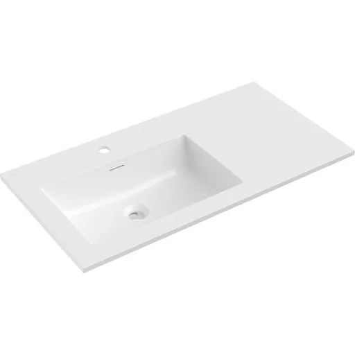 MEXEN Otis umyvadlo zapuštěné do desky levá 91 x 46,5, bílá lesk 25189000L