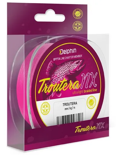 Delphin splétaná šňůra troutera nx růžový 135 m - 0,065 mm 2,6 kg