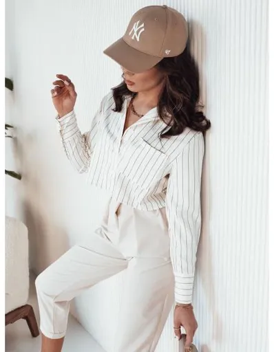 Dámská pruhovaná košile GIRSA ecru