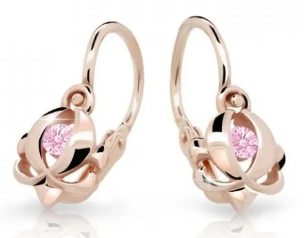 Cutie Jewellery Dětské náušnice z růžového zlata C2218-10-X-4 růžová