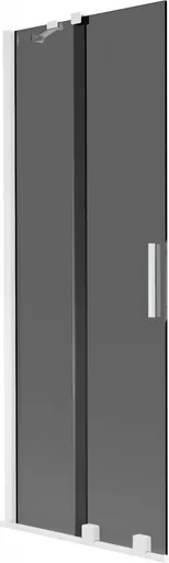 MEXEN/S Velar dvoukřídlá posuvná vanová zástěna 75 x 150, grafit, bílá 896-075-000-41-20