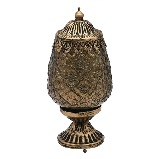 Hnědá skleněná svítící LED lucerna Balli - Ø 8*19 cm  Clayre & Eef