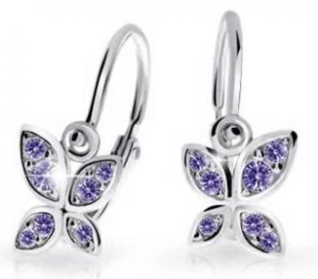 Cutie Jewellery Dětské náušnice z bílého zlata Motýlci C2259-10-X-2 fialová