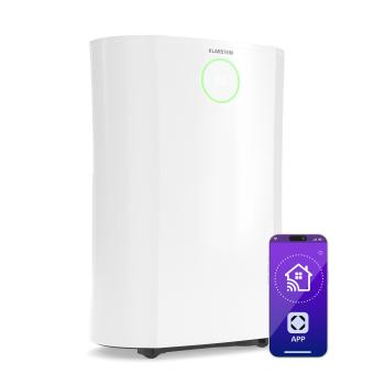 Klarstein DryFy ProConnect 16L odvlhčovač vzduchu, 16 l/den, 24 m², WiFi, Aplikace, LED indikátor, 24-hodinový časovač