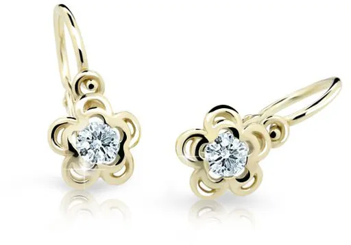 Cutie Jewellery Zlaté dětské náušnice C2204-10-X-1 bílá