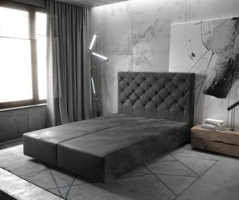 Boxspring postel Dream-Great 140x200 cm mikrovlákno antracitová
