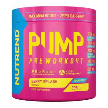 Pre-workout směs Nutrend Pump 225g bez kofeinu  rainbow