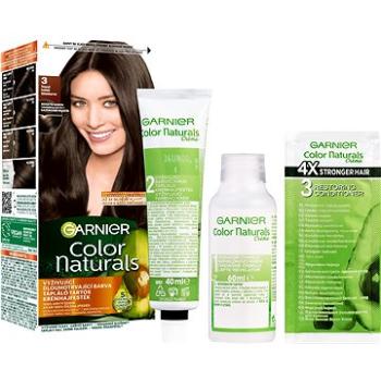 GARNIER Color Naturals Permanentní Barva Na Vlasy 4 Středně Hnědá,60+40+12Ml (3600540632869)