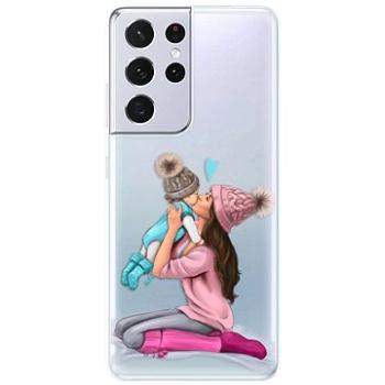 iSaprio Kissing Mom - Brunette and Boy pro Samsung Galaxy S21 Ultra (kmbruboy-TPU3-S21u)