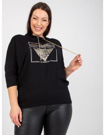 Dámská halenka plus size s potiskem NILES černá 