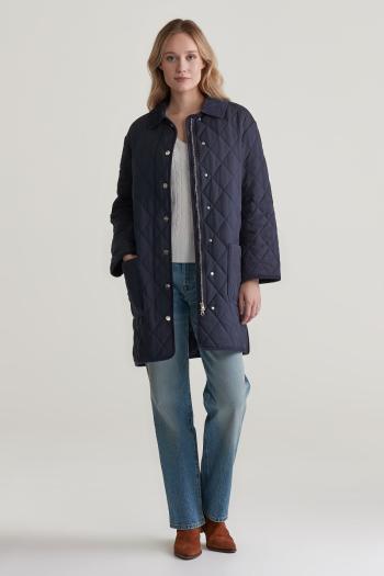 KABÁT GANT QUILTED COAT WITH CORD DETAILS EVENING BLUE