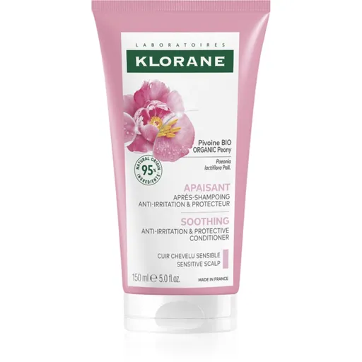 Klorane Pivoňka Soothing Sensitive Hair Scalp Conditioner balzám na vlasy pro citlivou pokožku hlavy 150 ml