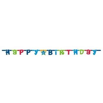 Girlanda Happy Birthday - Narozeniny - 180 cm Modrá (5901238687658)