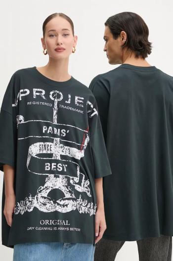 Bavlněné tričko Y/Project EVERGREEN PARIS' BEST PINCHED T-SHIRT černá barva, s potiskem, 204TS002