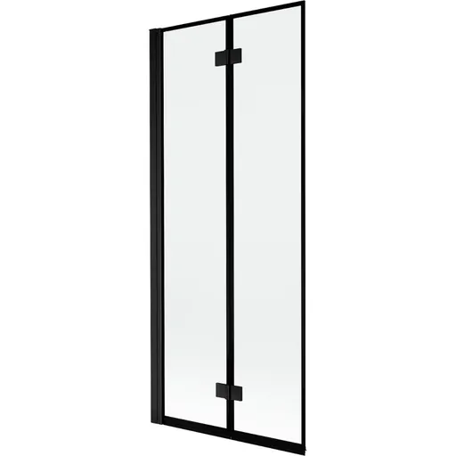 MEXEN MIST vanová zástěna 80x150 cm 6mm 2-s, černá, okraj, levá 8A9-080-002-70-70-L