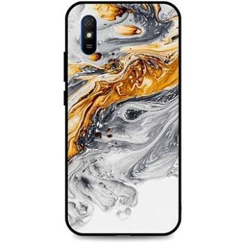 TopQ LUXURY Xiaomi Redmi 9A pevný Marble šedo-zlatý 51280 (Sun-51280)