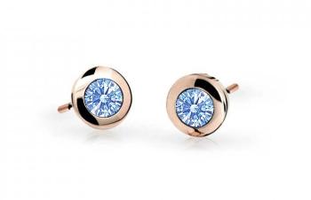 Cutie Jewellery Dětské náušnice z růžového zlata C1537-30-X-4 světle modrá