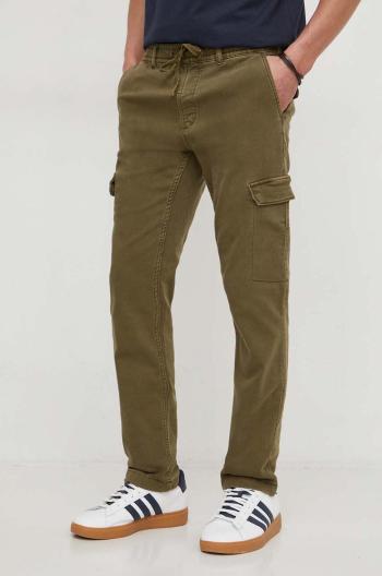 Kalhoty Pepe Jeans GYMDIGO CARGO PANT pánské, zelená barva, přiléhavé, PM211652