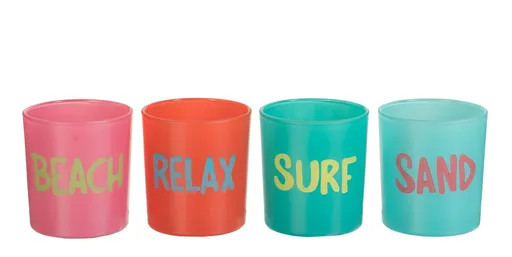 Sada 4ks barevné skleněné svícny Summer - Ø7*8 cm J-Line by Jolipa