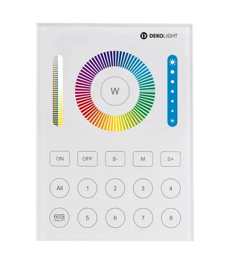 Light Impressions Deko-Light RF-smart, nástěnné ovladání, bílá, 8 zón, Single/CCT/RGB/RGBW/RGB+CCT 843514