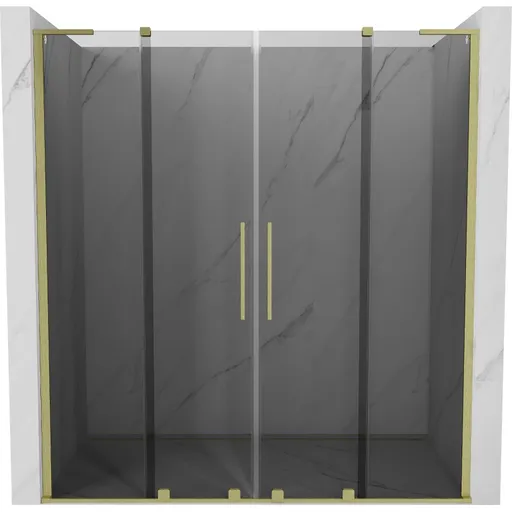 MEXEN/S Velar L Duo posuvné sprchové dveře 180, grafit, zlatá kartáčovaná 871-180-003-42-55
