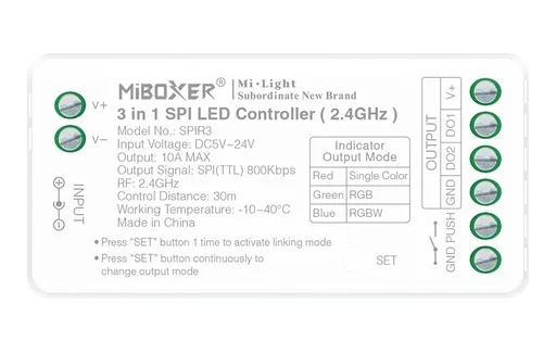 LED Solution Mi-Light MiBoxer RF Přijímač 3v1 pro digitální LED pásky SPIR3