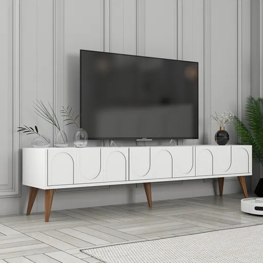 TV stolek Lyon 44 - White, Walnut