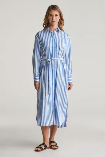 ŠATY GANT REL STRIPED POPLIN SHIRT DRESS WHITE