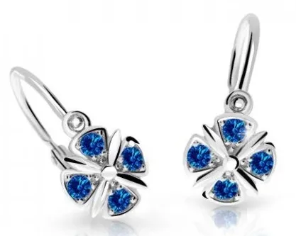 Cutie Jewellery Slušivé dětské náušnice z bílého zlata C2245-10-X-2 modrá
