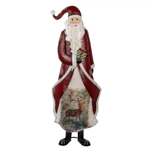 Červená kovová dekorace Santa Claus - 33*16*85 cm Clayre & Eef
