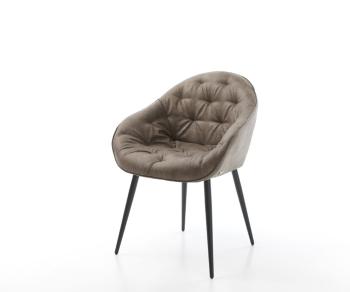 Jídelní židle Gaio-Flex taupe vintage zúžená podnož černá