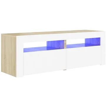 SHUMEE s LED osvětlením bílý a dub sonoma 120 × 35 × 40 cm  (804360)