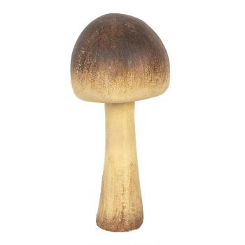 Hnědo-béžová dekorace houba Mushroom - Ø 7*16 cm 6PR4328