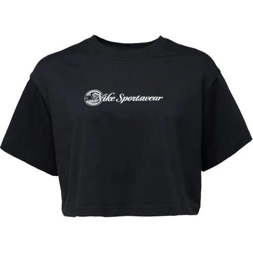 Nike SPORTSWEAR CLUB SS CROP TEE CC W Dámské tričko, černá, velikost