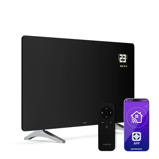 Klarstein Wonderglass infračervený panel | 720 W | 3 - 7 m² | Moderní design skla | 120 x 68 cm