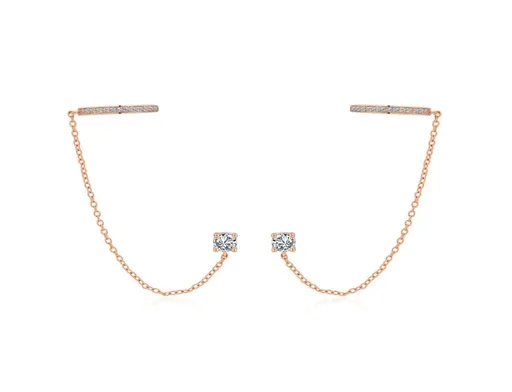 MOISS Dvojité řetízkové náušnice z pozlaceného stříbra E0004295