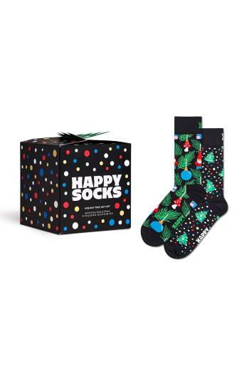 Ponožky Happy Socks GIFTBOX 2-pack černá barva, P001737