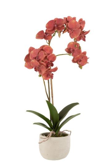 Dekorace umělá květina Orchidej s květináčem - 32*32*57 cm 17209