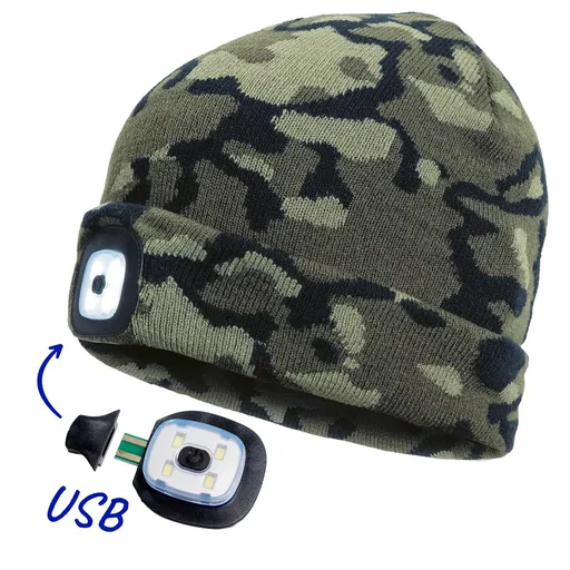 Cerva Čepice se světlem DEEL LED - Maskáčová