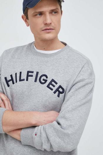 Mikina Tommy Hilfiger pánská, šedá barva, s aplikací