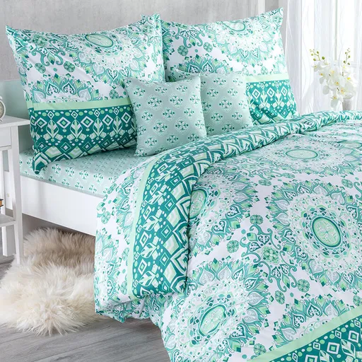 Ložní rodinná souprava z mikrovlákna HILDY s prostěradly a povlaky na polštářky sada 8 dílů na dvojlůžko