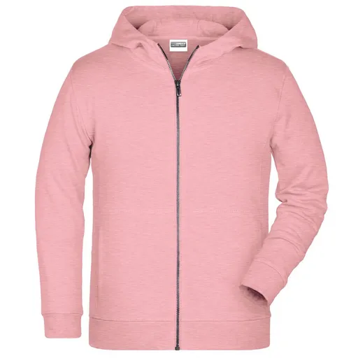 James & Nicholson (Daiber) Dětská mikina na zip z biobavlny 8026k - Růžový melír | L