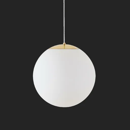 OSMONT ADR72107 ADRIA S3 HP závěsné skleněné svítidlo mosaz leštěná / bílá IP40 3000 K 52W LED nouzové kombinované 3 h