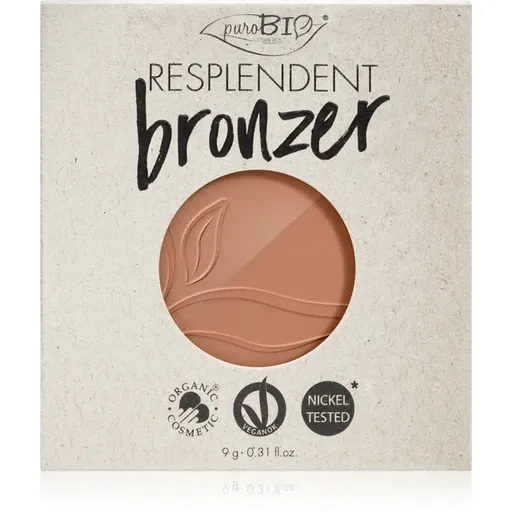 puroBIO Cosmetics Resplendent bronzer – náhradní náplň odstín 05 Warm Brown 9 g