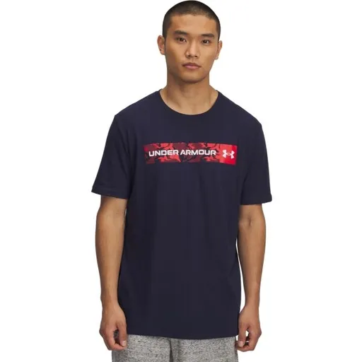 Under Armour CAMO CHEST STRIPE Pánské triko, tmavě modrá, velikost M