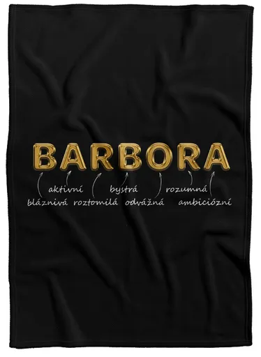 Deka Ženská jména – GOLD (Jméno: Barbora, Podšití beránkem: NE)