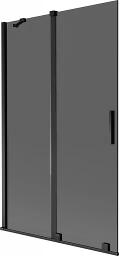 MEXEN/S Velar dvoukřídlá posuvná vanová zástěna 110 x 150, grafit, černá 896-110-000-41-70