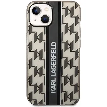 Karl Lagerfeld Monogram Vertical Stripe Zadní Kryt pro iPhone 14 Black (KLHCP14SHKLSPCK)