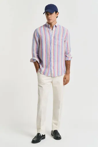 KALHOTY GANT SLIM TAPERED SEERSUCKER SUIT PANTS CREAM